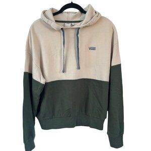 Vans Color Block Pullover Hoodie Green Beige Size Medium